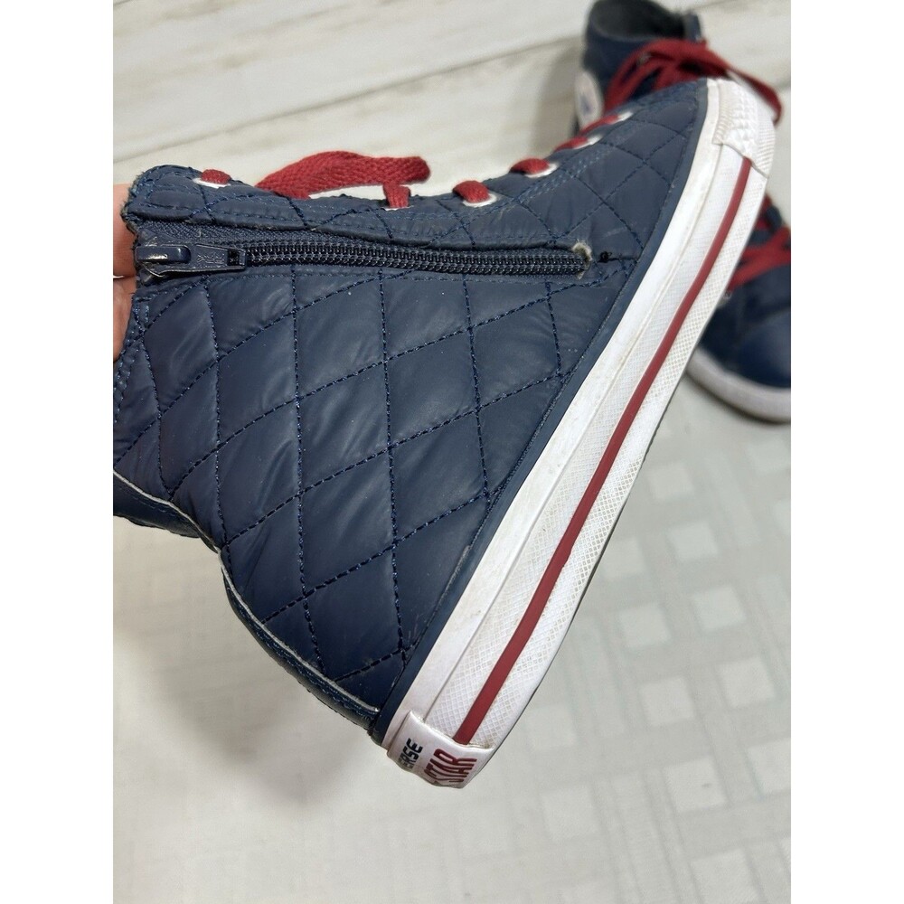 CONVERSE Chuck Taylor SIDE ZIP Blue QUILTED Junior Youth Size 6 Boy Girl Shoe - Picture 2 of 16